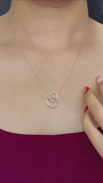 Load and play video in Gallery viewer, Double Circle Lab Diamond Pendant For Women 14K Gold
