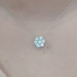 Load and play video in Gallery viewer, 1 Carat 7 Stone Flower Lab Diamond Pendant 14K Gold
