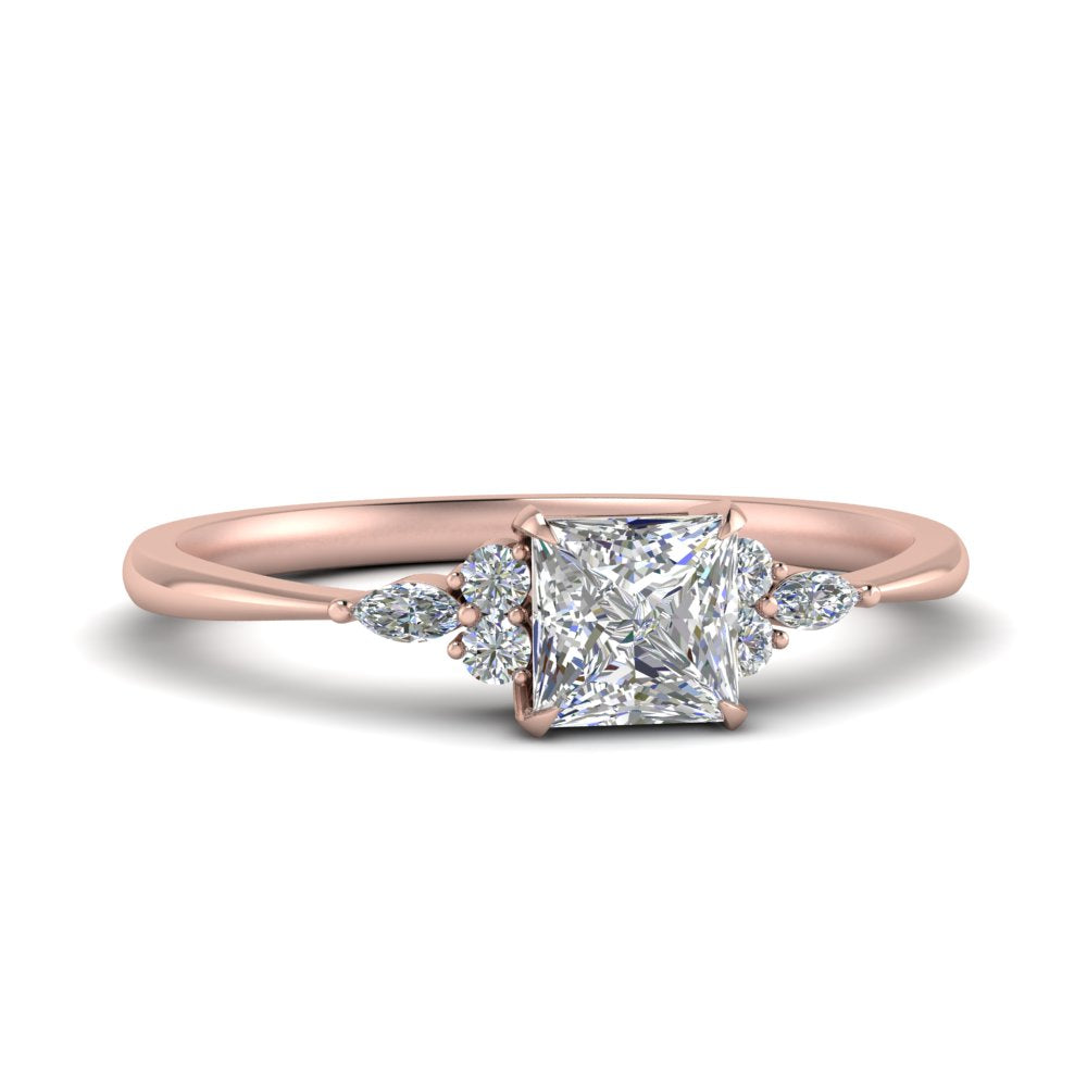 Lab diamond Petite Engagement Rings 14K Gold