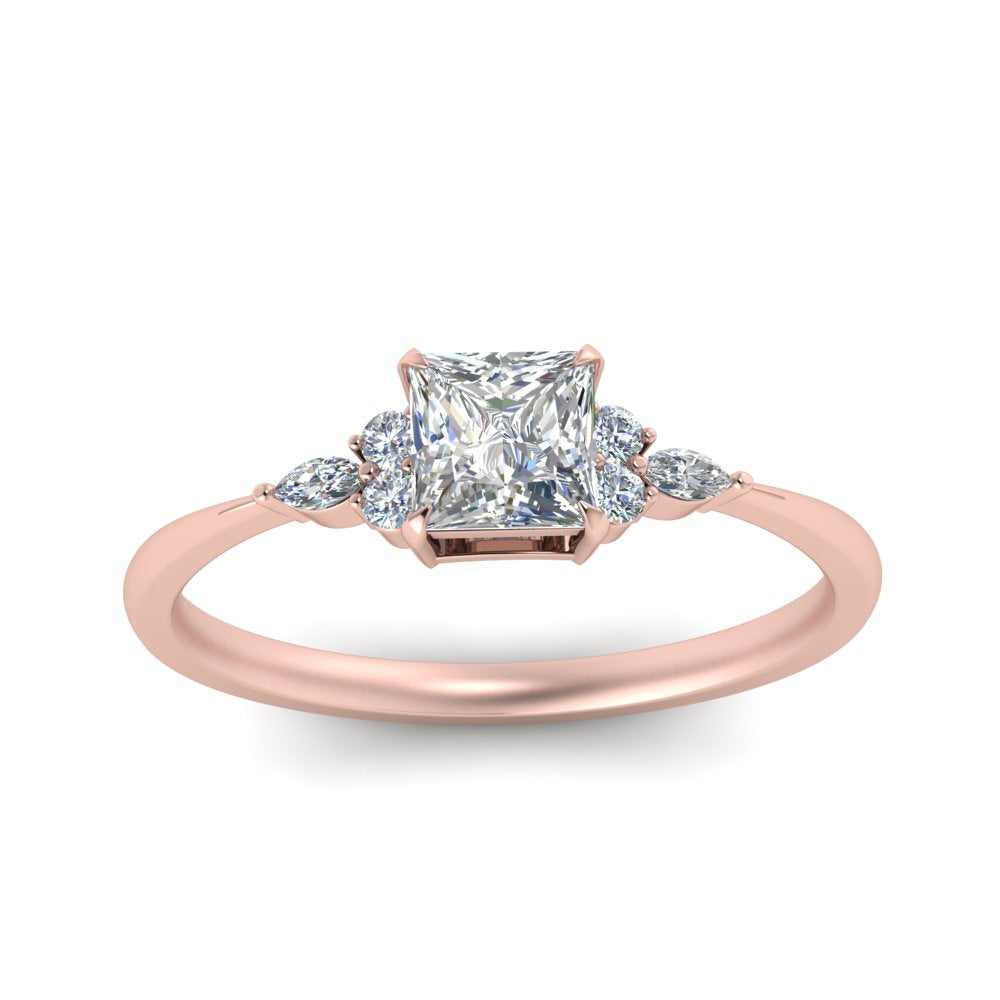 Lab diamond Petite Engagement Rings 14K Gold
