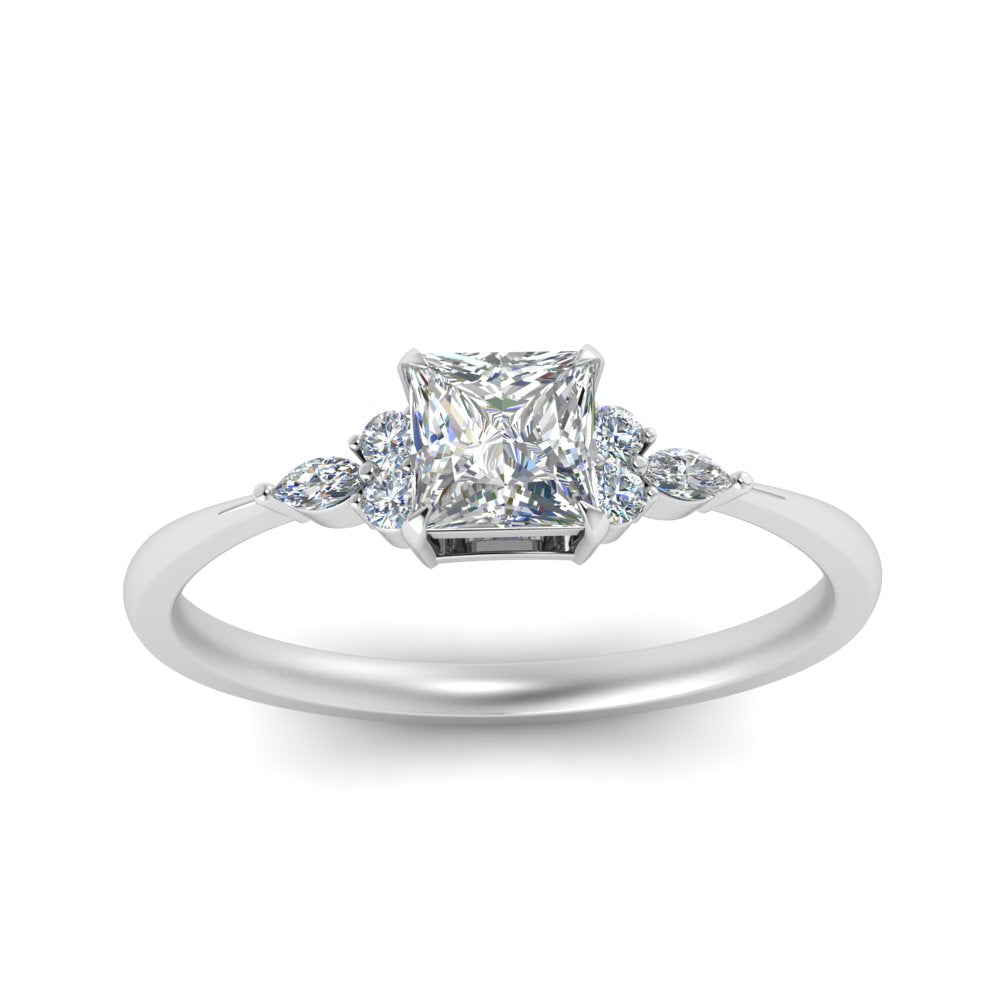 Lab diamond Petite Engagement Rings 14K Gold