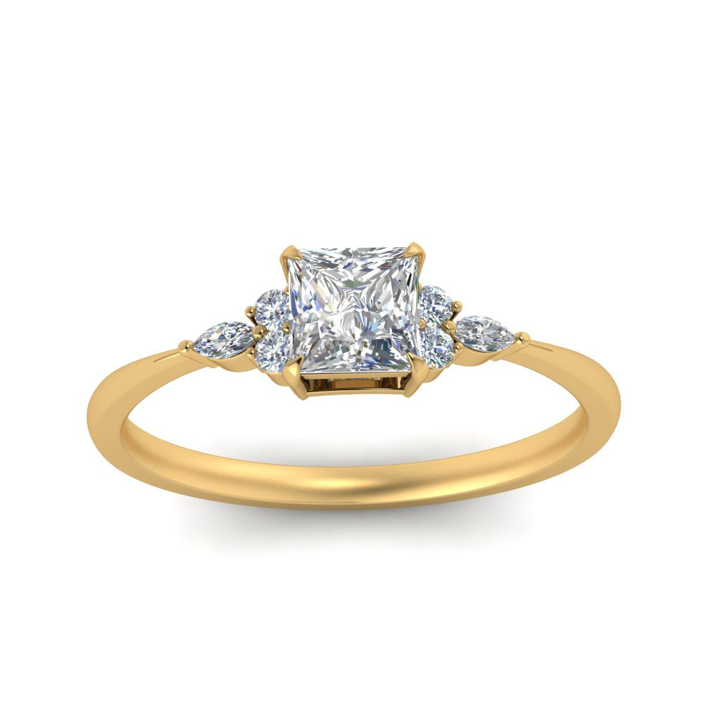 Lab diamond Petite Engagement Rings 14K Gold