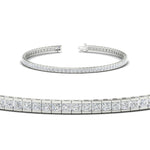 Load image into Gallery viewer, Half Bezel Princess Cut Lab Diamond Tennis Bracelet
