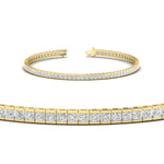 Load image into Gallery viewer, Half Bezel Princess Cut Lab Diamond Tennis Bracelet
