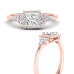 Load image into Gallery viewer, Lab Princess Cut diamond Halo Engagement Rings 14K Rose Gold
