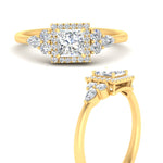 Load image into Gallery viewer, Lab Princess Cut diamond Halo Engagement Rings 14K Yellow Gold
