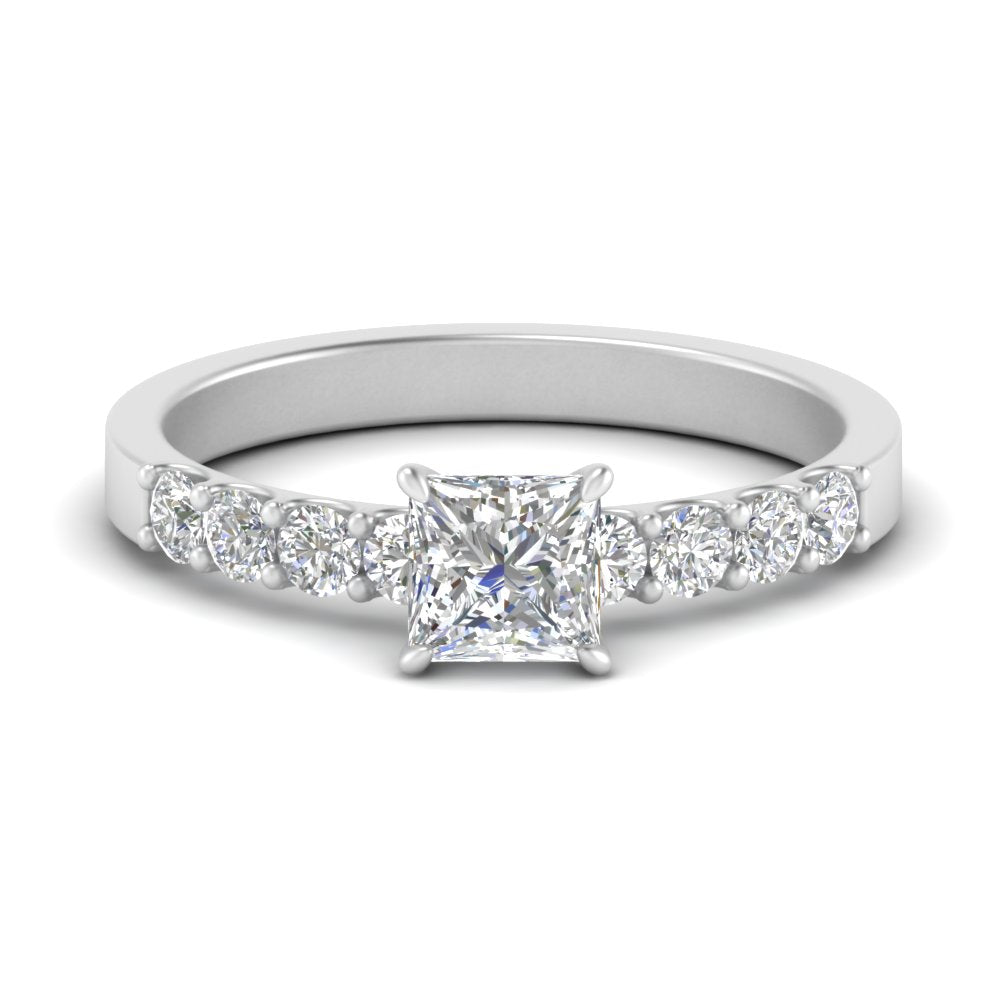 U Prong Lab Diamond Engagement Ring 14K Gold