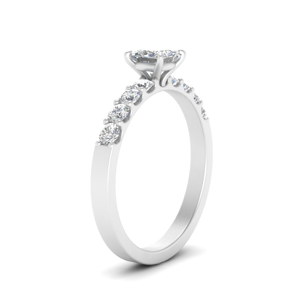 U Prong Lab Diamond Engagement Ring 14K Gold