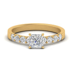 Load image into Gallery viewer, U Prong Lab Diamond Engagement Ring 14K Gold
