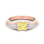 Load image into Gallery viewer, 3 Stone Fancy Color Lab Pricness Cut Engagement Ring
