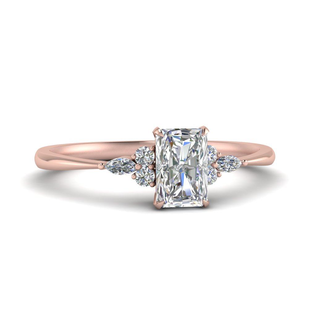 Lab diamond Petite Engagement Rings 14K Gold