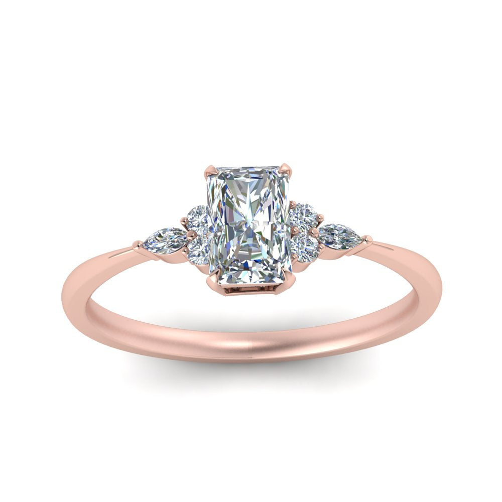 Lab diamond Petite Engagement Rings 14K Gold