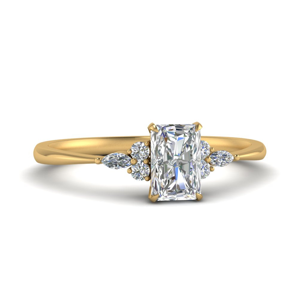 Lab diamond Petite Engagement Rings 14K Gold