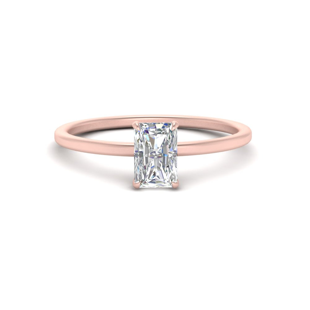 3 Carat Radiant Cut Lab Grown Diamond Solitaire Ring 14K Gold