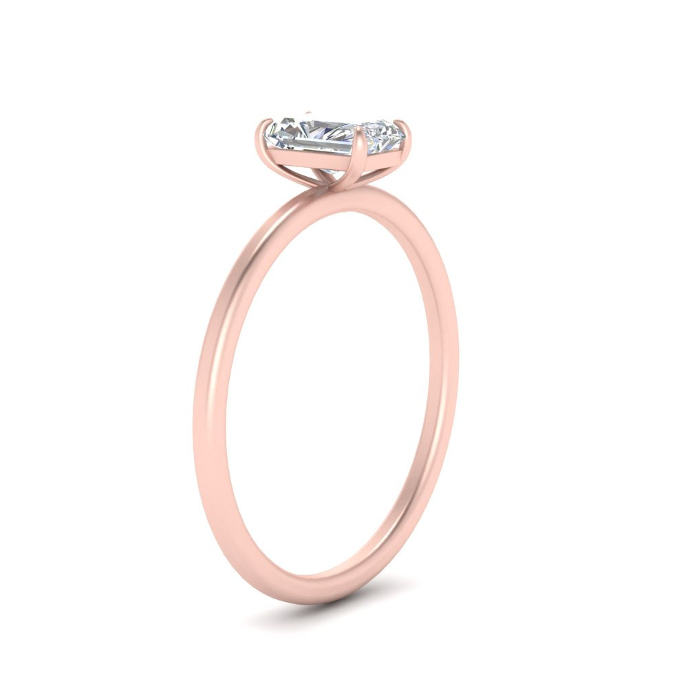 3 Carat Radiant Cut Lab Grown Diamond Solitaire Ring 14K Gold