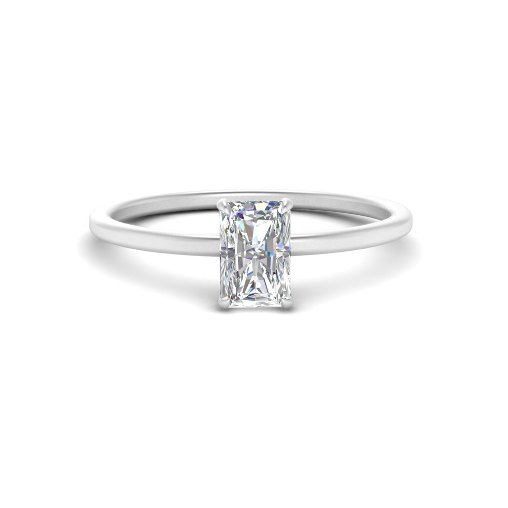 3 Carat Radiant Cut Lab Grown Diamond Solitaire Ring 14K Gold