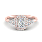 Load image into Gallery viewer, Lab Radiant Cut diamond Halo Engagement Rings 14K Rose Gold
