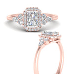 Load image into Gallery viewer, Lab Radiant Cut diamond Halo Engagement Rings 14K Rose Gold
