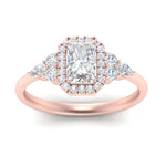 Load image into Gallery viewer, Lab Radiant Cut diamond Halo Engagement Rings 14K Rose Gold
