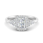 Load image into Gallery viewer, Lab Radiant Cut diamond Halo Engagement Rings 14K White Gold
