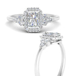 Load image into Gallery viewer, Lab Radiant Cut diamond Halo Engagement Rings 14K White Gold
