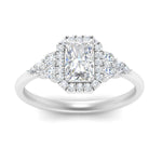 Load image into Gallery viewer, Lab Radiant Cut diamond Halo Engagement Rings 14K White Gold
