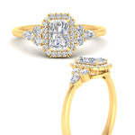 Load image into Gallery viewer, Lab Radiant Cut diamond Halo Engagement Rings 14K Yellow Gold
