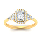 Load image into Gallery viewer, Lab Radiant Cut diamond Halo Engagement Rings 14K Yellow Gold
