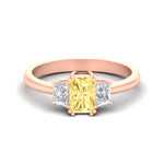 Load image into Gallery viewer, Fancy Radiant Cut 3 Stone Color Lab Engagement Ring