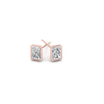 Load image into Gallery viewer, 0.50 To 4 Carat Lab Diamond Radiant Stud Bezel Set Earring For Women 14K Gold
