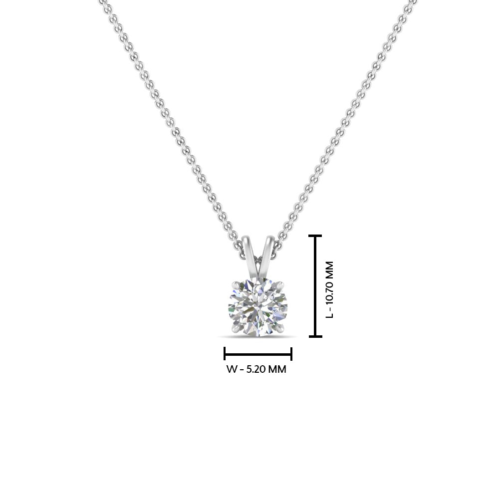 0.25 Ctw To 5 Ctw Round Cut Lab Diamond 4 Prong Solitaire Pendant For Women 14K Gold