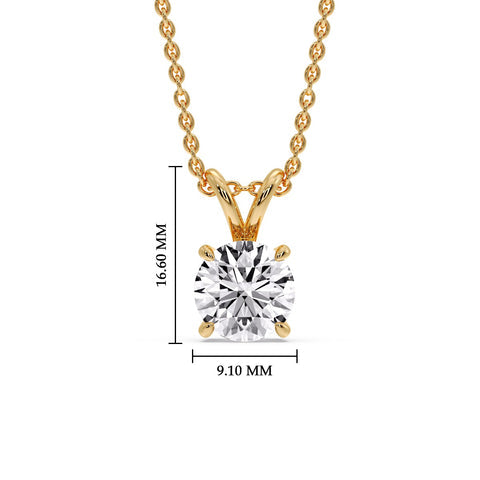 Fancy Lab Round Cut Colored Diamond Solitaire Pendant