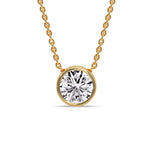 Load image into Gallery viewer, Fancy Lab Diamond Colored Round Bezel Solitaire Pendant