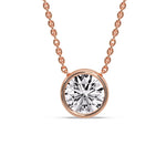Load image into Gallery viewer, Fancy Lab Diamond Colored Round Bezel Solitaire Pendant