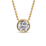 Load image into Gallery viewer, Fancy Lab Diamond Colored Round Bezel Solitaire Pendant
