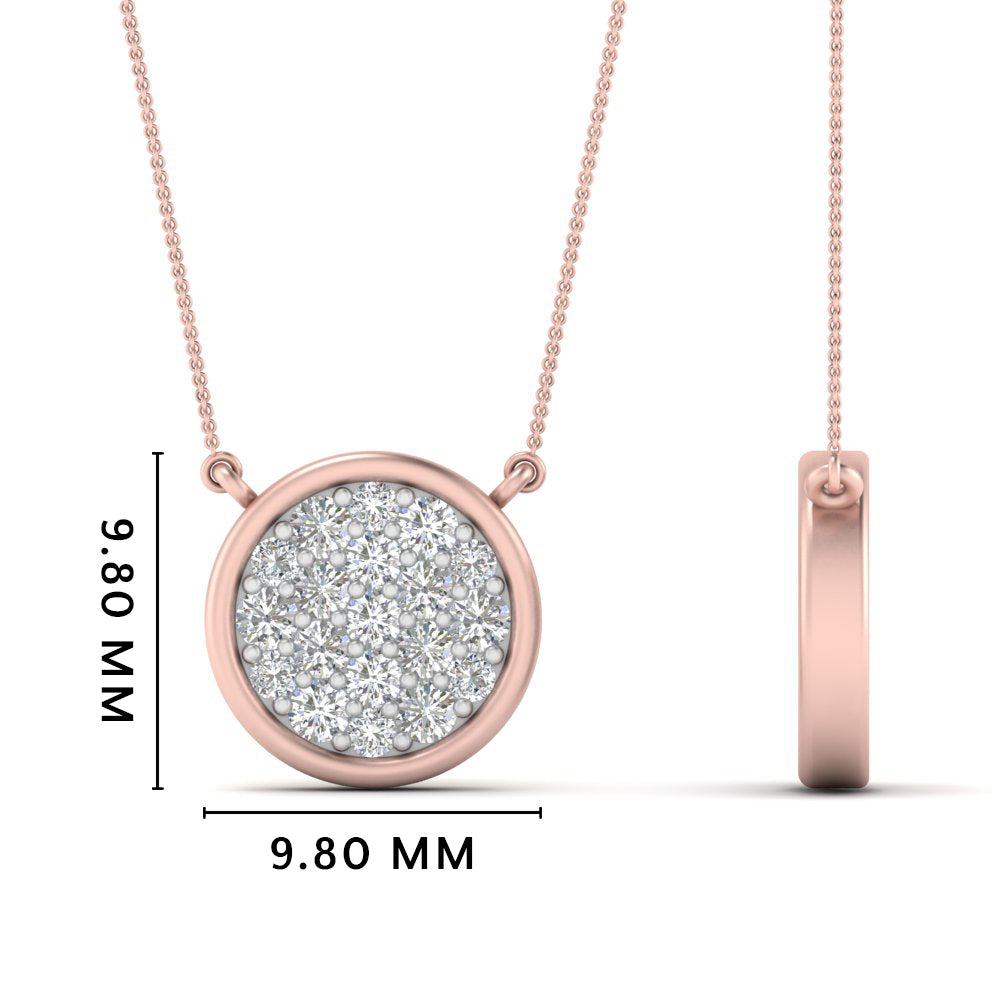 Round Cut Lab Diamond Cluster Disc Pendant