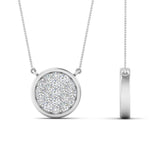 Load image into Gallery viewer, Round Cut Lab Diamond Cluster Disc Pendant
