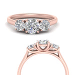 Load image into Gallery viewer, Lab Grown Round Cut Diamond 3 Stone Women Engagement Ring 14K Rose Gold
