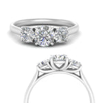 Load image into Gallery viewer, Lab Grown Round Cut Diamond 3 Stone Women Engagement Ring 14K White Gold

