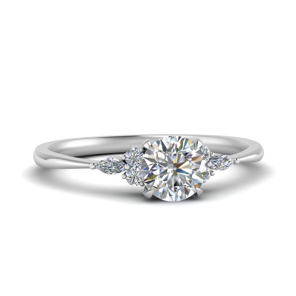 Lab diamond Petite Engagement Rings 14K Gold