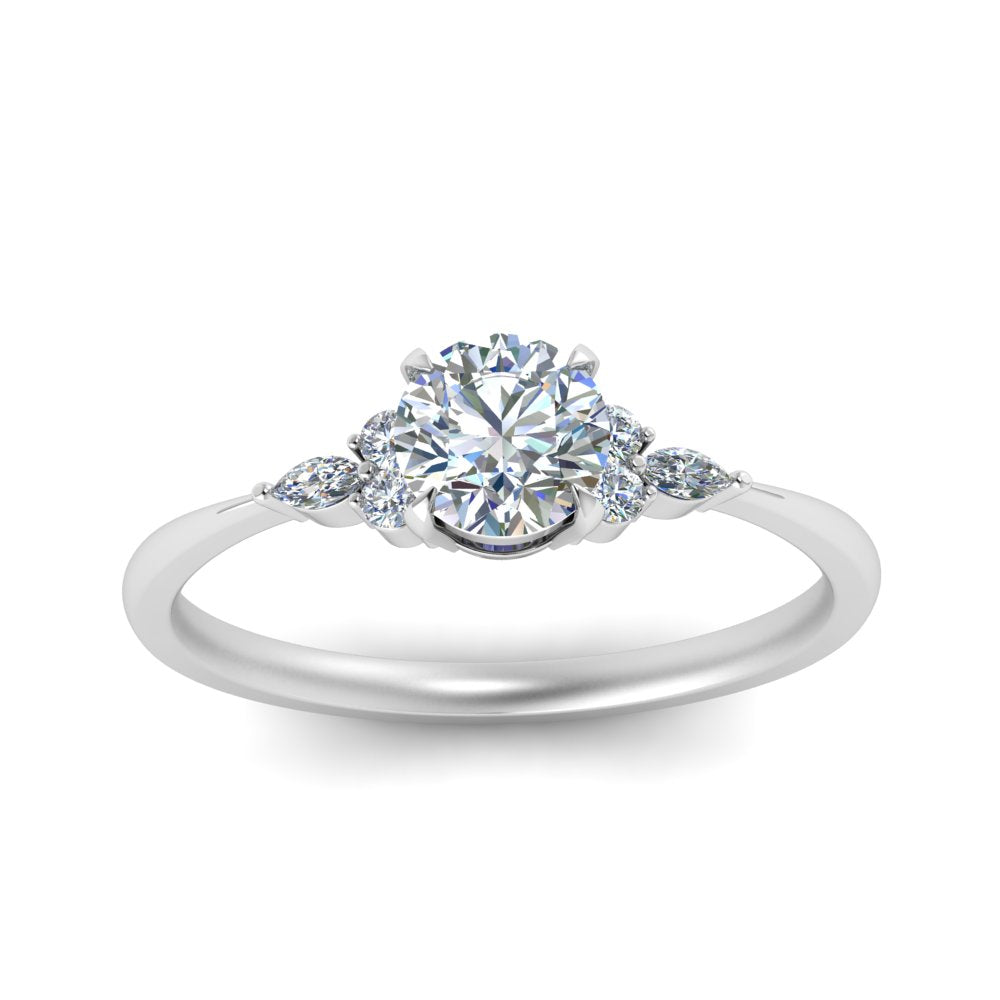 Lab diamond Petite Engagement Rings 14K Gold