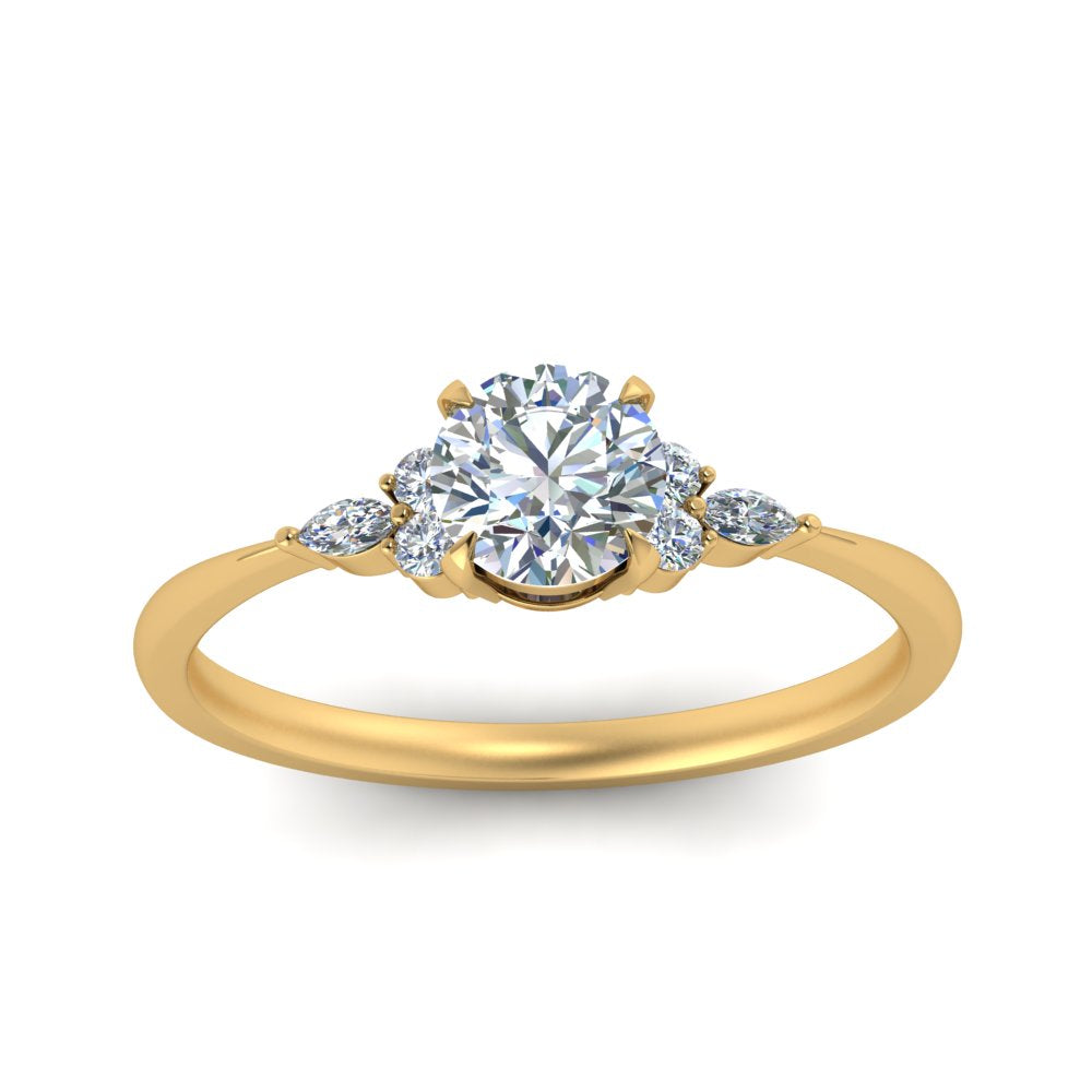 Lab diamond Petite Engagement Rings 14K Gold