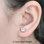 Load image into Gallery viewer, 0.25 To 5 Carat Lab Diamond Round Stud Earring 14K Gold
