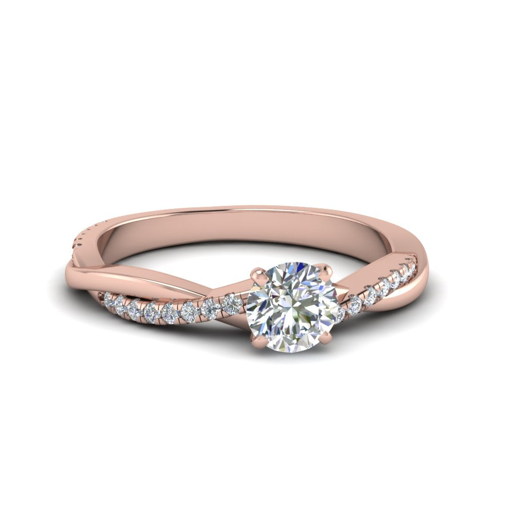 Lab Diamond Infinity Style Engagement Ring 14K Gold