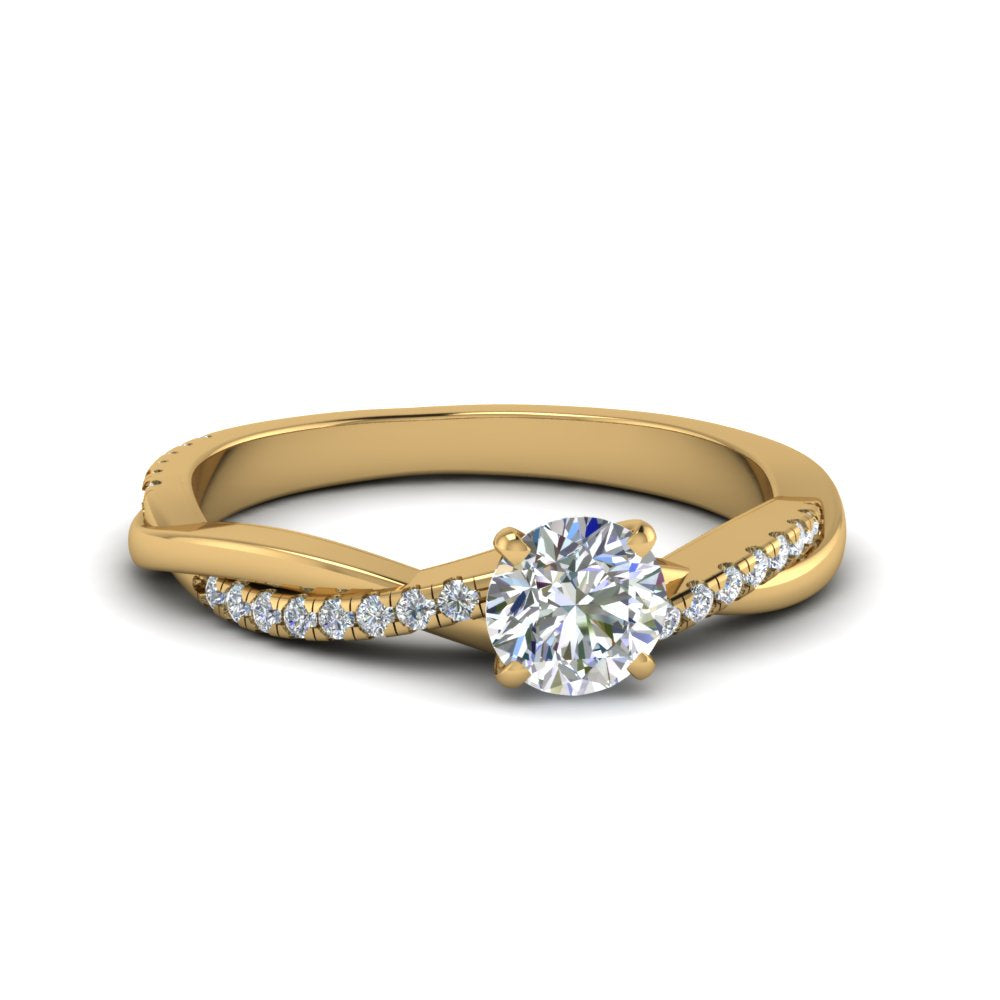 Lab Diamond Infinity Style Engagement Ring 14K Gold