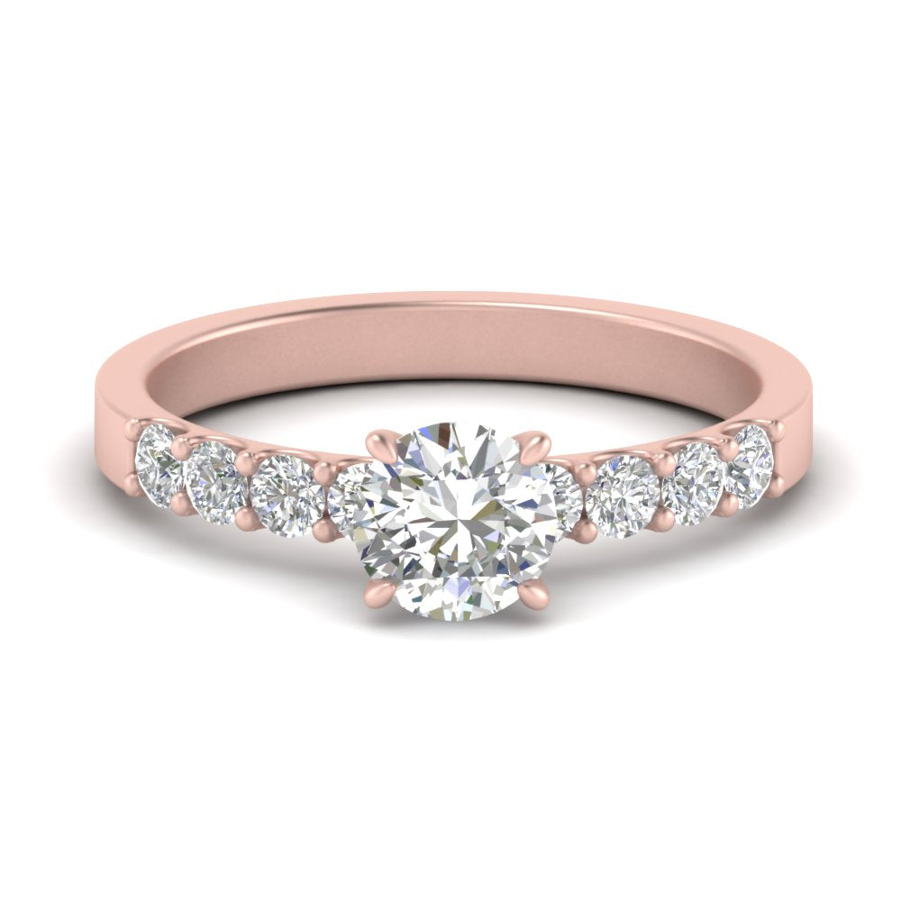 U Prong Lab Diamond Engagement Ring 14K Gold