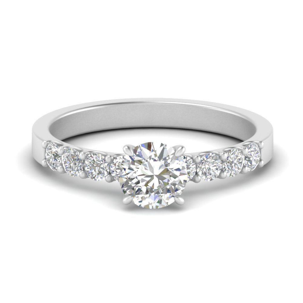 U Prong Lab Diamond Engagement Ring 14K Gold