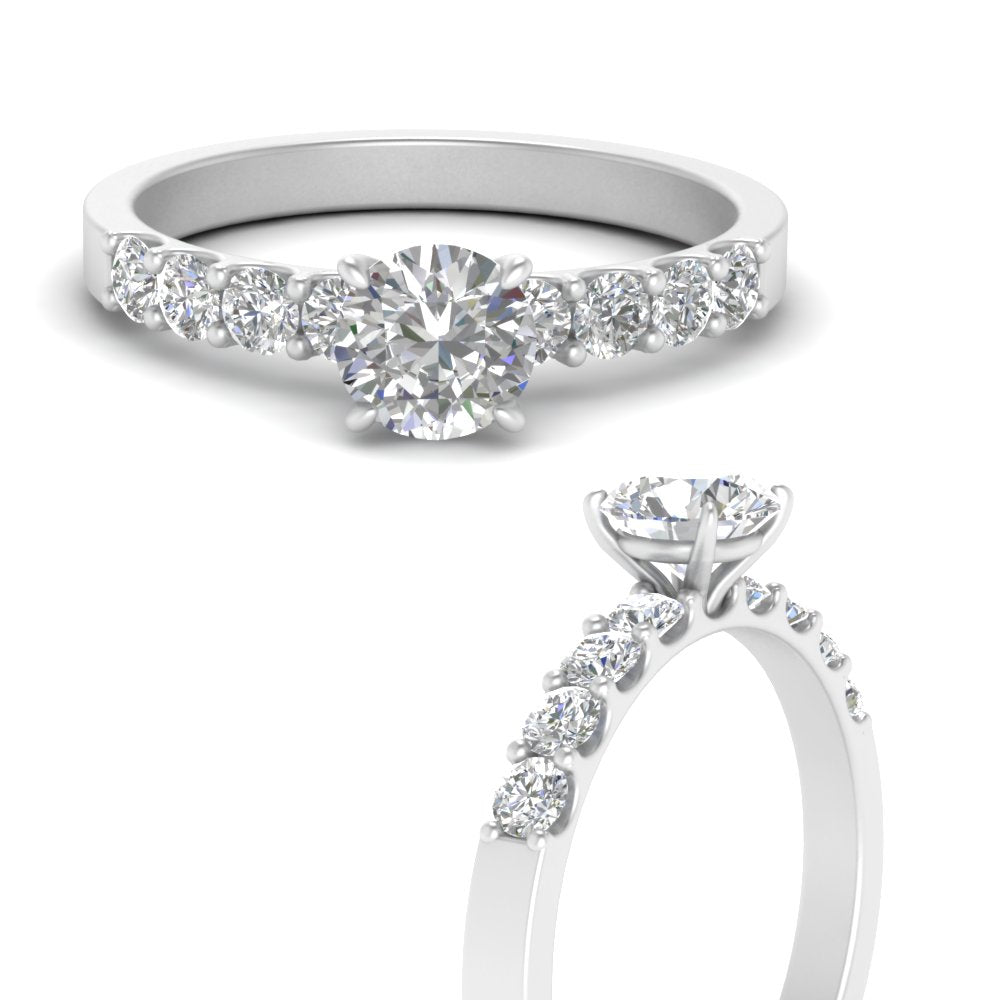 U Prong Lab Diamond Engagement Ring 14K Gold