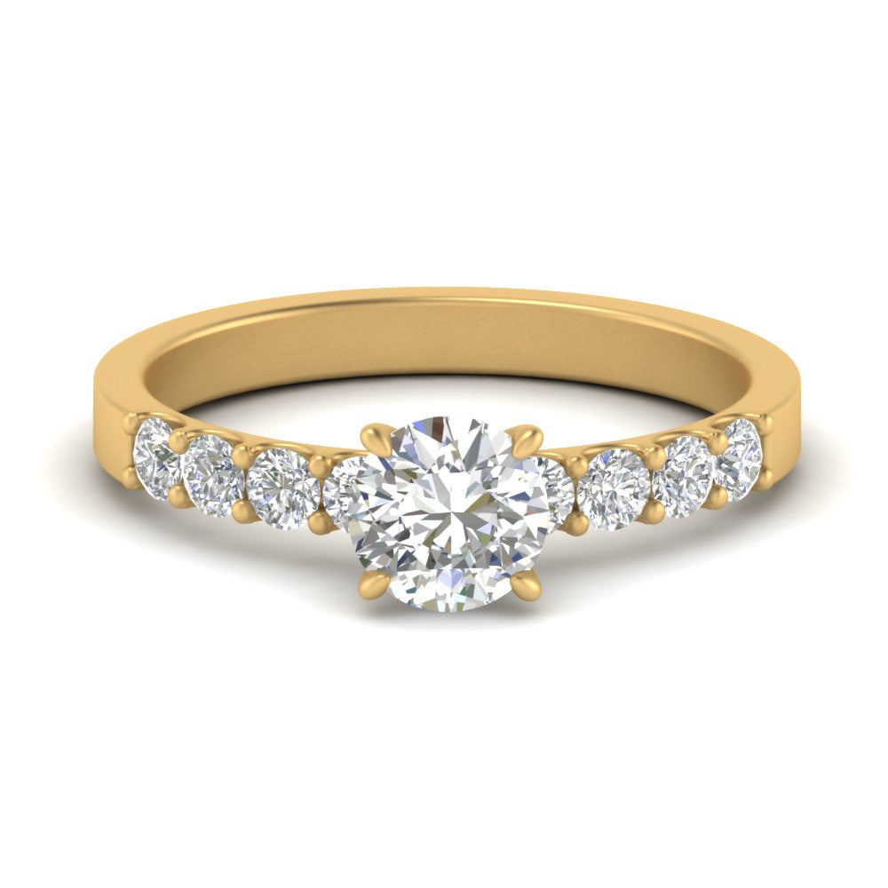 U Prong Lab Diamond Engagement Ring 14K Gold