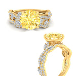 Load image into Gallery viewer, round-cut-vivid-yellow-twsited-vine-wedding-ring-sets-in-yellow-gold-fdens11656rogvyellowangle3-nl-yg.jpg